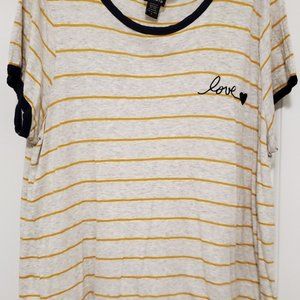 TORRID yellow/light grey/blue shirt